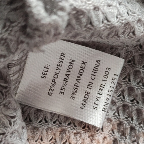 Pink Lily Heather Gray Waffle Knit Pullover Sweater Size Small - Picture 8 of 9